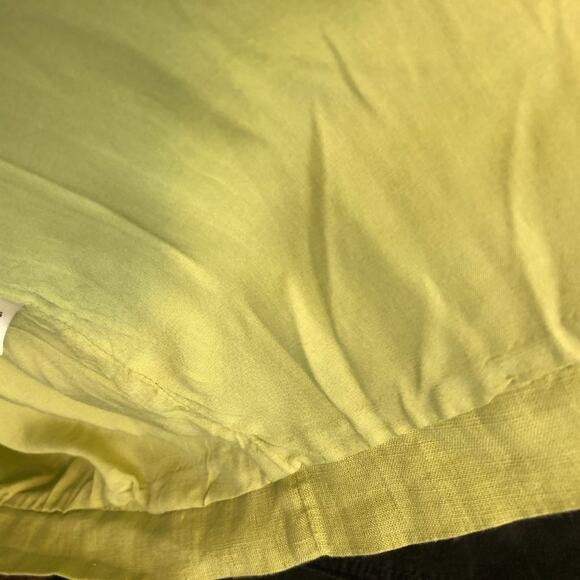 Free People Linen Mini Shirt Dress Button Front Neon Avocado Green New With Tags - Picture 7 of 11